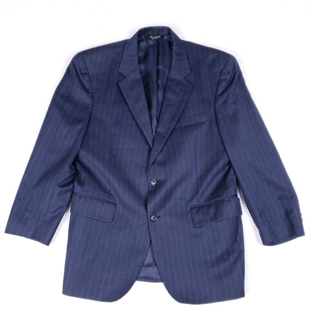 Jos. A. Bank Signature Blazer 40S Navy Pinstripe Wool Cashmere‎ Sport Coat